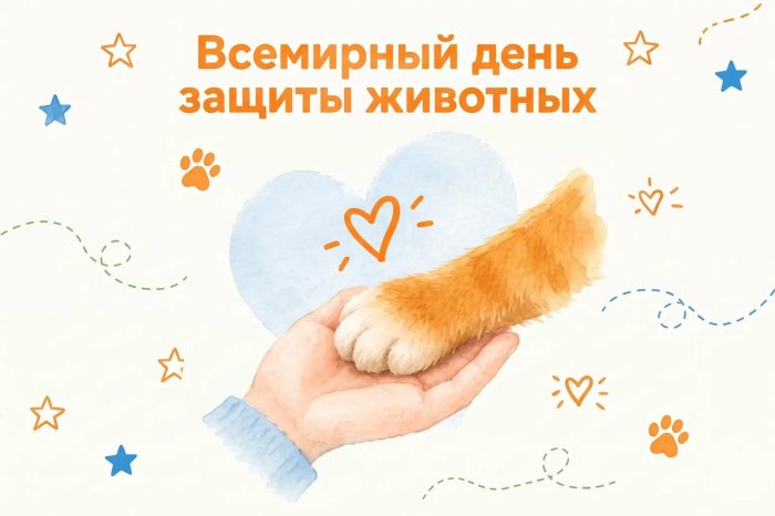 Всемирный день защиты животных - день, который напоминает нам о том, как важно бережно и с любовью относиться к братьям нашим меньшим